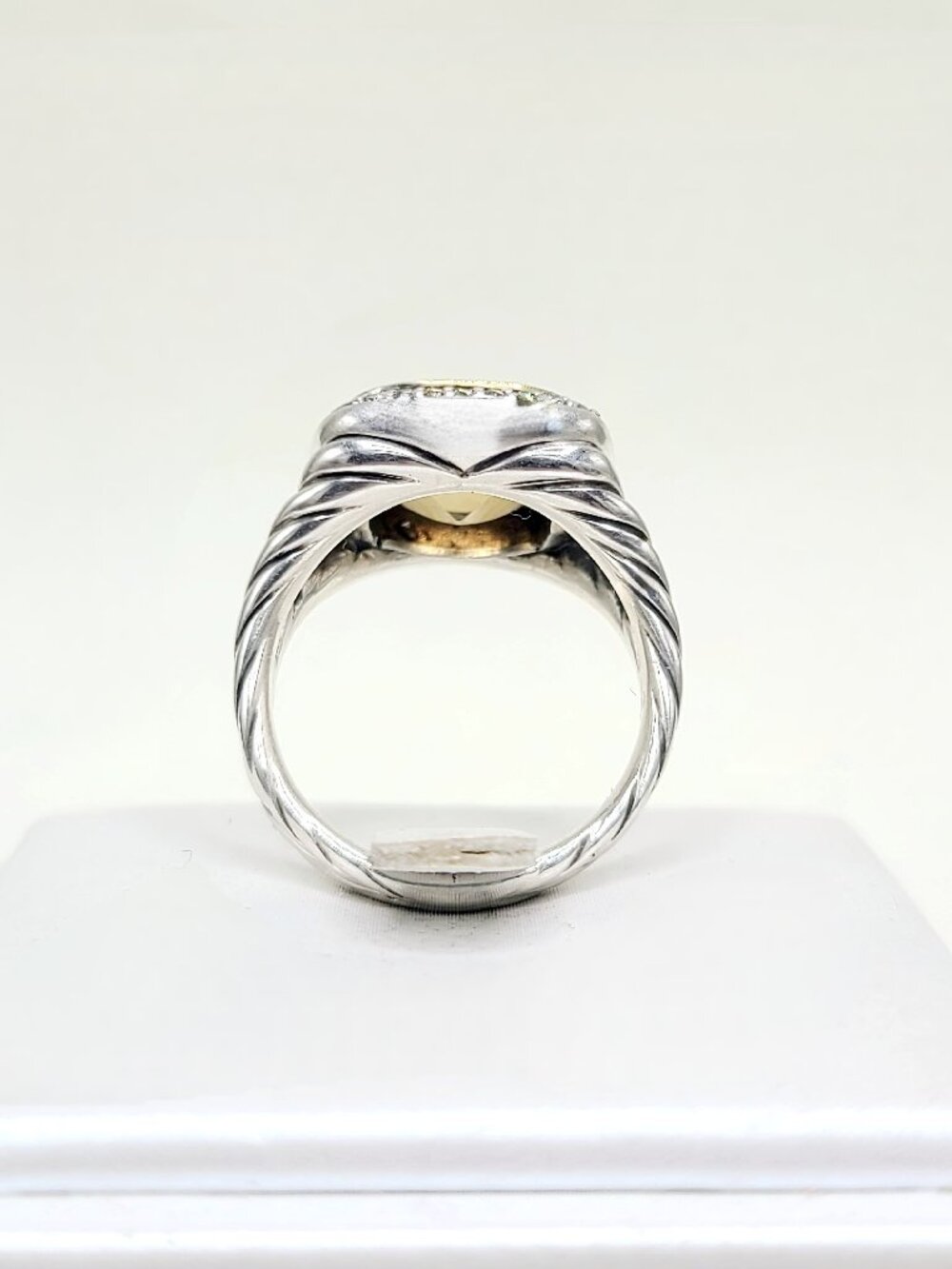 David Yurman Albion Champagne Citrine Diamond Ring w/ 18K Yellow Gold & Diamonds - Picture 9 of 14